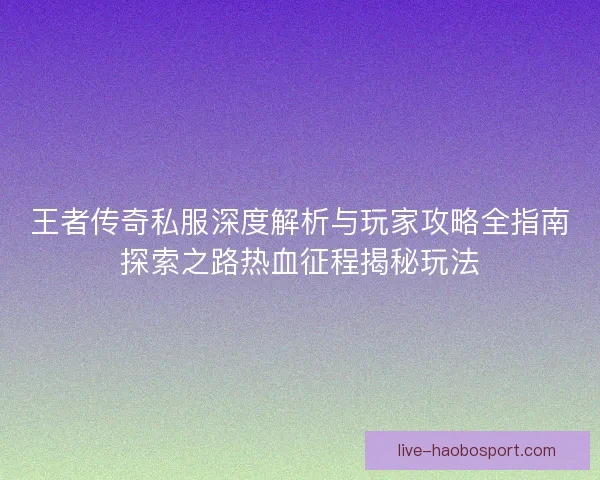 王者传奇私服深度解析与玩家攻略全指南探索之路热血征程揭秘玩法